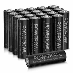 格安 Powerowl単3形充電式ニッケル水素電池20個パック PSE安全認証 自然放電抑制