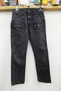 M21★USA製 GUNG HO/ガンホー ブッシュパンツ FATIGUE PANTS ファティーグパンツ メンズ ブラック系 デニム アメカジ USED ★