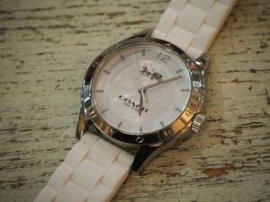 ◆ [Coach] Coach Rubber Maddy Signature Ladies Watch Watch Watch White x Silver [не выпущен в Японии] ◆