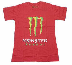 MONSTER ENERGY モンスターエナジー Mロゴ 半袖Tシャツ（レッド）(M)【並行輸入品】