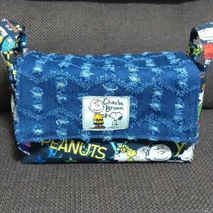 ハンドメイド スヌーピー布バスケット小物入れ
