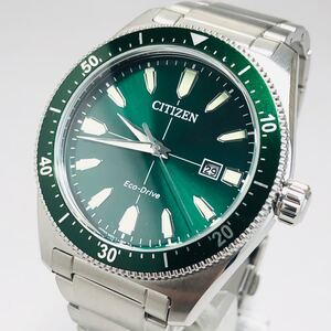 【大人気】CITIZEN/シチズン エコドライブ ソーラー グリーンメンズ腕時計