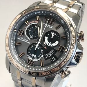 【高級】CITIZEN/シチズン エコドライブ 電波ワールドタイム メンズ腕時計