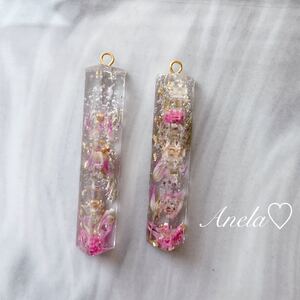 ハンドメイド ピアス イヤリング パーツ レジン ドライフラワー