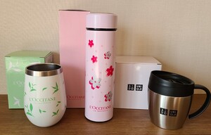 【新品3点セット】ロクシタン ユニクロ タンブラー ステンレスマグカップ