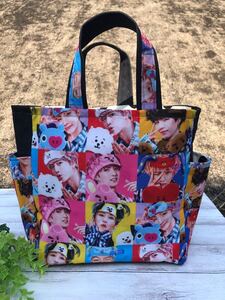 bts サイドポケット付きミニトートバッグ 人物柄