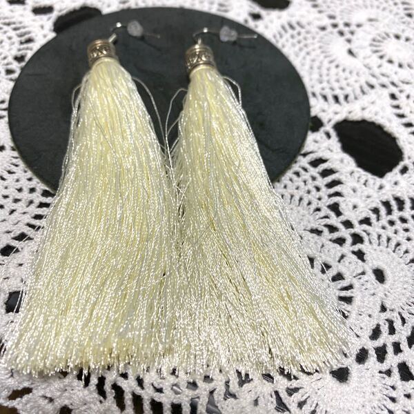 ハンドメイド handmade ロングタッセル ピアス モード ボヘミアン