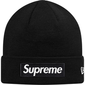 即決 supreme new era box logo beanie black