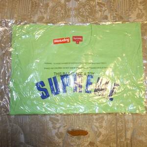 即決 supreme 16 ss arc logo l/s top lime