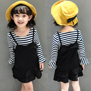 * new goods * border long T+ black One-piece set 90 girl set sale set 