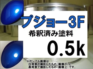 ◆ プジョー3F　塗料　エーゲブルーM　希釈済