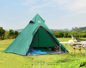 【軽量簡単設営】 テント 3‐4人用 ワンポールテント シルバーコーティング 耐水圧2000mm 初心者 アウトドア レジャー キャンプ