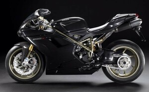 ドゥカティ スーパーバイク 1198S 2013年 DUCATI バイク 絵画風 壁紙ポスター 特大 933×576mm はがせるシール式 013S1