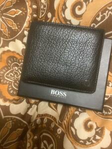 * new goods unused goods HUGO BOSS Hugo Boss folding twice purse black 