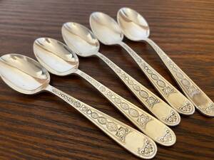  Chris to full VILLEROY Villeroy original silver plating made coffee spoon 5ps.@10cm/Christofle/481-10