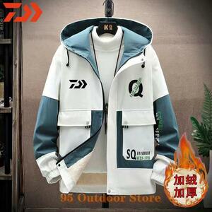 ★DT130 防水フリースフィッシングジャケット 暖かいフィッシングウェア 厚手アウトドアウェア
