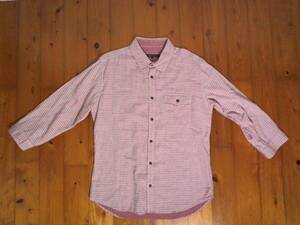 * domestic production * Abahouse [ABAHOUSE] 7 minute sleeve shirt cotton shirt 3 white red purple click post possible 