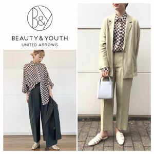 BEAUTY&YOUTH 【別注】＜STAND ALONE＞チェッカーフラッグ　ロングスリーブシャツ 定価34,100円　20211028