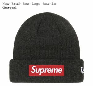 新品 未使用 21AW Supreme New Era Box Logo Beanie シュプリーム ニューエラ ボックスロゴ ビーニー ニット帽 Charcoal チャコール