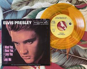 ELVIS PRESLEY Clear Yellow 7inch I WANT YOU I NEED YOU I LOVE YOU ロカビリー 50Th Anniversary