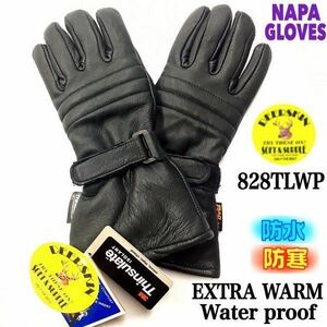 送料無料★NAPA GLOVES ナパ 鹿革 防水 防寒 ガントレット シンサレート グローブ 828TLWP-L 黒 EXTRA WARM water proof 冬用 USA老舗