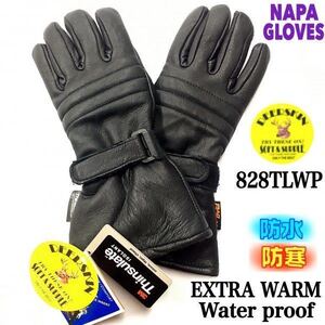 送料無料★ NAPA GLOVES ナパ 鹿革 防水 防寒 ガントレット シンサレート グローブ 828TLWP-XL BLACK 黒 EXTRA WARM water proof 冬用