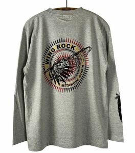 新品 WING ROCK ウイングロック 2021 FW L/S Tee 「Peace Pipe & SUN」 グレー LARGE