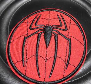 赤黒 円型◆新品未使用　スパイダー　蜘蛛　SPYDER　刺繍ワッペン（パッチ）◆◇サバゲー・コスプレ・ミリタリー◎