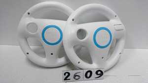 Nintendo 任天堂 ニンテンドー Wii ゲーム コントローラー ハンドル マリオカート 2個 セット アクセサリー 周辺機器 中古