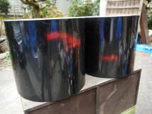 【A11203】アンティーク 手焙火鉢一対 漆塗り 木製 内銅 木箱 灰付き プランターカバーに！_画像2