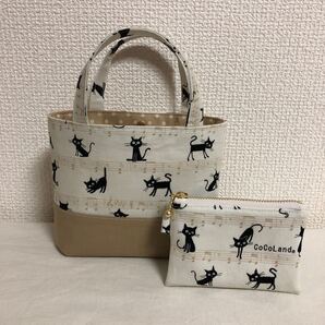 ハンドメイド ミニトートバッグ&ミニポーチ