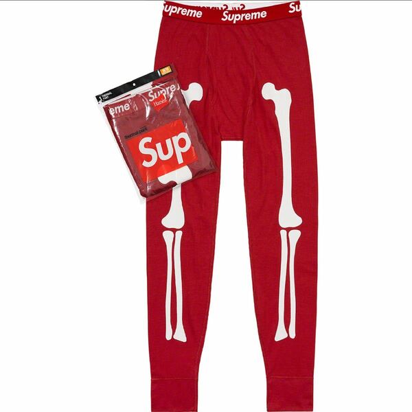 Supreme / Hanes Bones Thermal Pant (1 Pack) Red