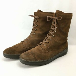 TRIVER FLIGHT/ Try bar flight suede leather boots size 45 29.0-29.5 degree tea tube No.WA149