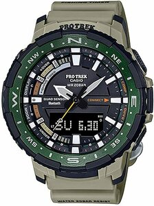 CASIO PROTREK(プロトレック) アングラ―ライン スマートフォンリンク Bluetooth対応 PRT-B70-5 カーキ 釣り アウトドア 山登り 腕時計