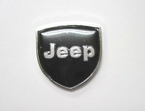 【新品】3D 黒 ジープ Jeep エンブレム メタル ステッカー 3.9cm