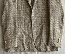 LARDINI ラルディーニ サイズ 44 テーラードジャケット ベージュ系 コットン 織柄 S〜M イタリア製_画像4