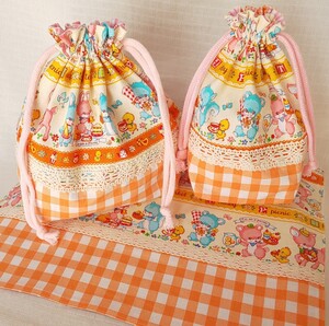巾着袋 3点セット お弁当袋 コップ袋 ランチョンマット