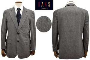 L-1993★DAKS LONDON ダックス ロンドン★秋冬 ウール 日本製 グレー灰色 テーラードジャケット 胸囲92cm A5