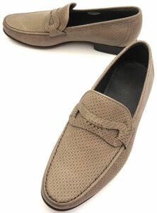  men's slip-on shoes new goods BARRATS/ba rats regular price 41040 jpy Spain .. purveyor Spain made leather bottom type pushed . leather UK6/24cm light brown group / oak T4090