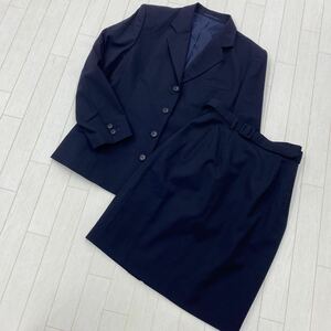 251☆ MARGARET HOWELL マーガレットハウエル スーツ スカート ベルト 日本製 Ⅲ レディース ネイビー