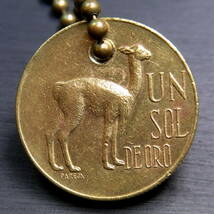 ペルー １ソル 黄銅貨 ビクーニャ（ラクダ科） キーホルダー Ⅱ_画像6