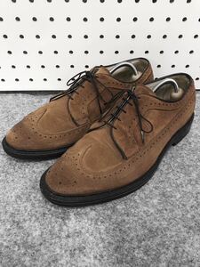 ビンテージ ALLEN EDMONDS スエード ウイングチップシューズ US9 27cm 5603 Schautal 茶色 ブラウン アレンエドモンズ