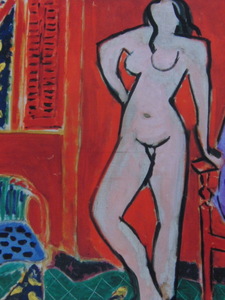 アンリ・マティス、「赤い室内のバラ色の裸婦」、希少な画集より、 新品高級額装付、状態良好、送料込み、coco