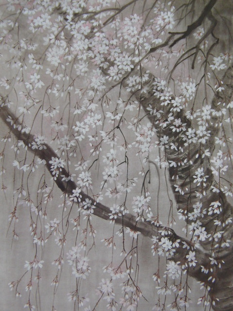 Momohime Kaneko, [Abendkirschblüten], Aus einem seltenen gerahmten Kunstbuch, Schönheitsprodukte, Ganz neu mit Rahmen, Innere, Frühling, Kirschblüten, Kokos, Malerei, Ölgemälde, Natur, Landschaftsmalerei