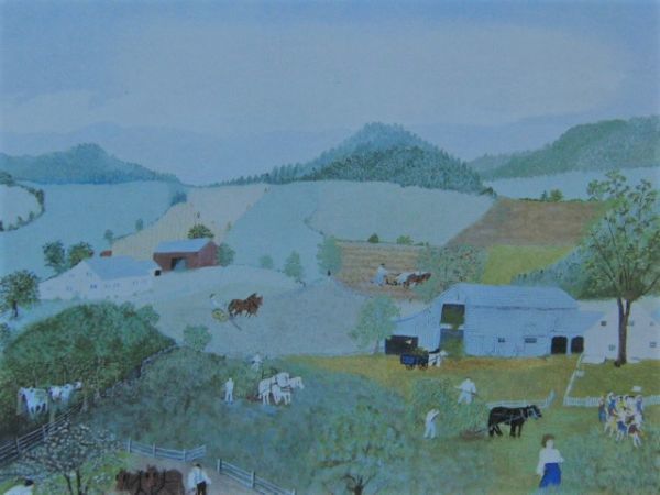 Grandma Moses, McDonnell Farm, Rare art book, In good condition, Brand new with high-quality frame, free shipping, American painter, Painting, Oil painting, Nature, Landscape painting