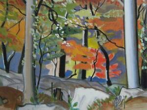 Art hand Auction Toshio Nakanishi, autumn leaves, From a rare collection of art, New high-quality frame included, In good condition, postage included, Landscape painting, Fir, Painting, Oil painting, Nature, Landscape painting