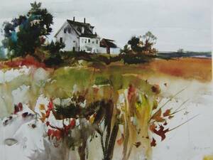 Andrew Wyeth、OLSON HOUSE IN THE FALL、希少画集画、新品高級額、額装付、状態良好、油彩 風景、送料込み、fan 