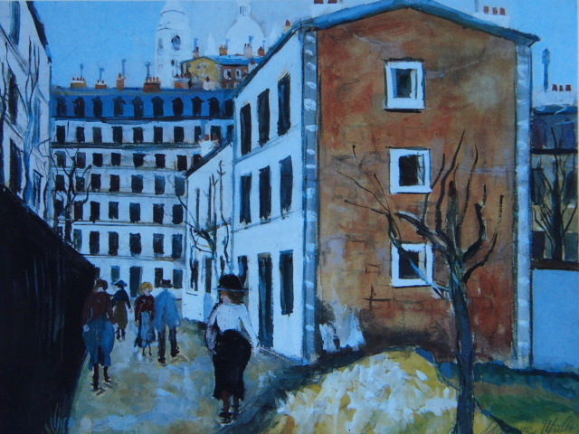 Maurice Utrillo, モーリスユトリロ, MONTMARTRE, 海外オークション超希少レゾネ, 非売品, 新品額付 送料無料, coco, 絵画, 油彩, 自然, 風景画