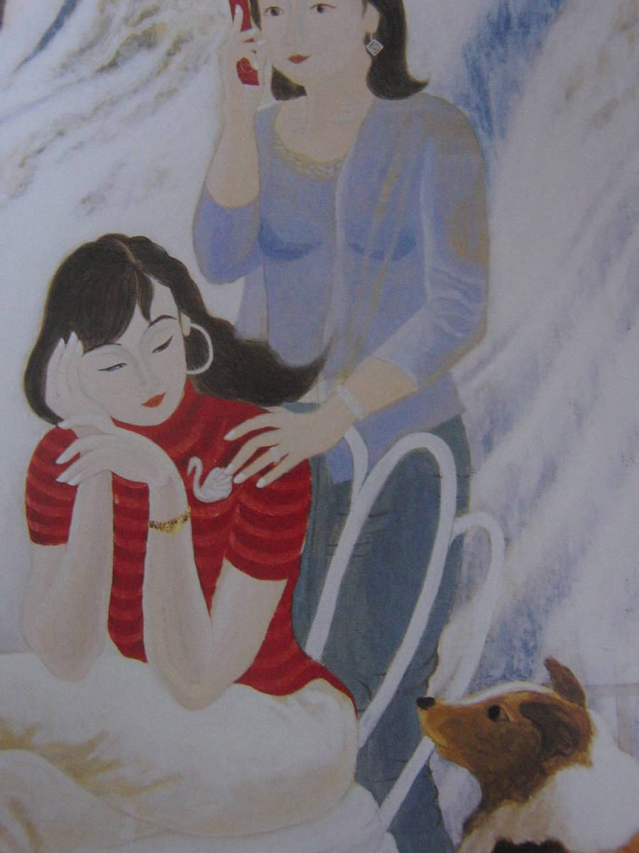 猪熊佳子、精霊の森、希少な額装用画集より、状態良好、新品額装付