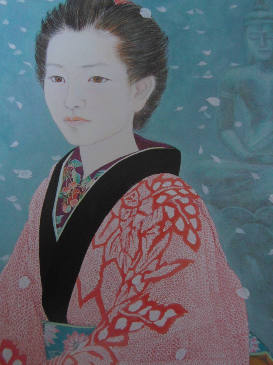 Norio Funamizu, [The Fifteenth Leaf: Reminiscence of Sakuragi's Inn], From a rare collection of framing art, New frame included, In good condition, postage included, Japanese painter, coco, Painting, Oil painting, Portraits